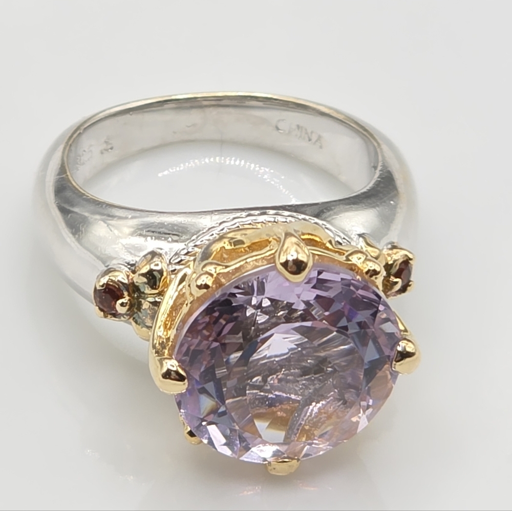 Victoria Wieck  Rose De France Amethyst And Garnet Ring - Picture 3 of 13